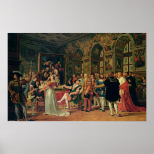 Francis I. Erhält ein Gemälde des Heiligen Poster