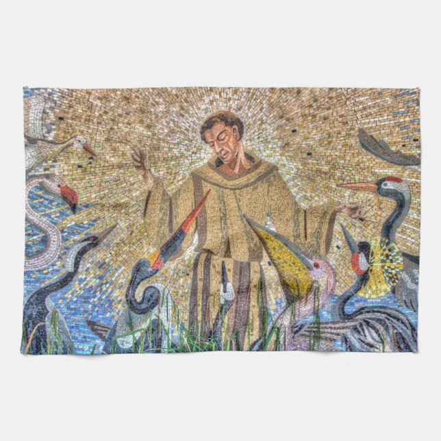 Francis of Assisi Mosaic Handtuch (Horizontal)