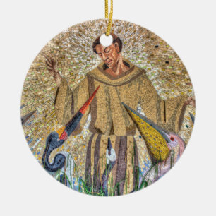 Francis of Assisi Mosaic Keramikornament