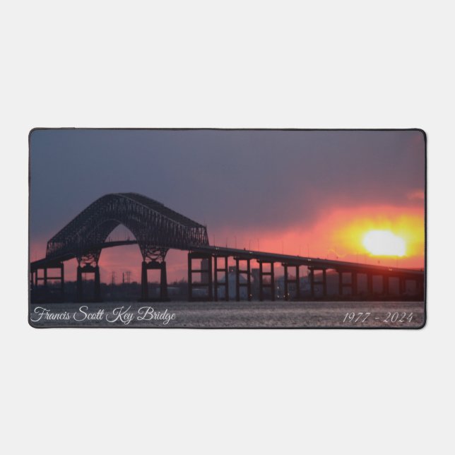 Francis Scott Key Bridge Sunset Schreibtischunterlage (Vorderseite)