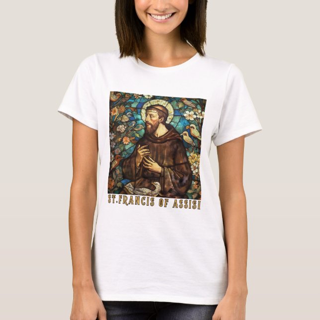 Francis von Assisi T - Shirt für Frauen Christlich (Vorderseite)