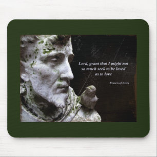 Francis with Bird Statue Mousepad