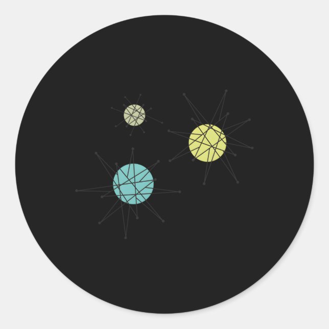 Franciscan Sternexplosion Dinnerware Atomera Runder Aufkleber (Vorderseite)