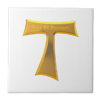 Franciscan Tau Cross Pax Et Bonum Gold Metallic