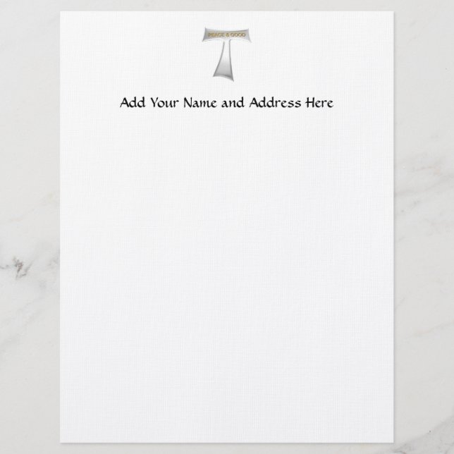 Franciscan Tau Cross Peace und Good Silver & Gold Briefbogen (Vorderseite)