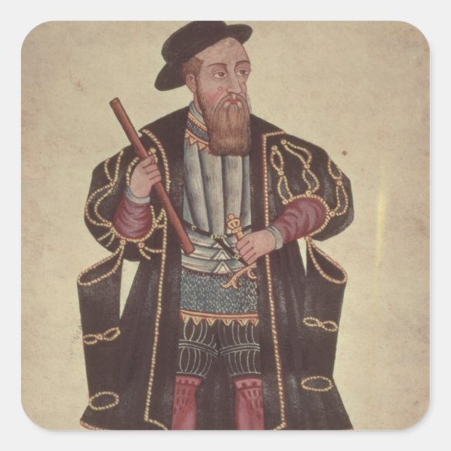 Francisco de Almeida, Illustration Quadratischer Aufkleber (Vorderseite)