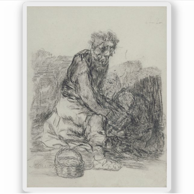 Francisco de Goya - Sie sterben Aufkleber (Vorderseite)