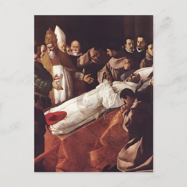 Francisco de Zurbaran - Der Tod des hl. Bonaventur Postkarte (Vorderseite)
