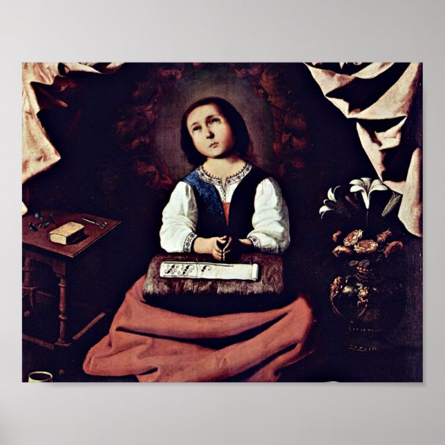 Francisco de Zurbaran - Jungfrau beten Mary Poster (Vorne)