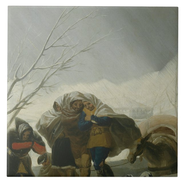 Francisco Goya - Winterlandschaft Fliese (Vorderseite)