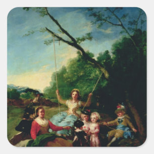 Francisco Jose de Goya y Lucientes   das Schwingen Quadratischer Aufkleber