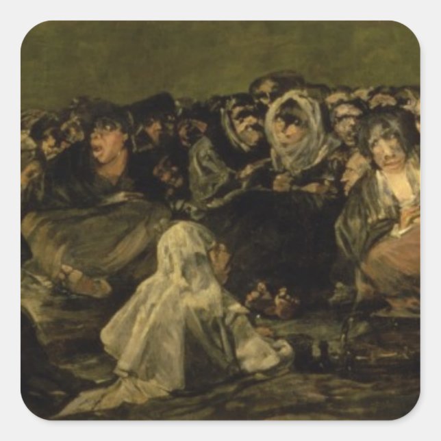 Francisco Jose de Goya y Lucientes | der Hexen Quadratischer Aufkleber (Vorderseite)