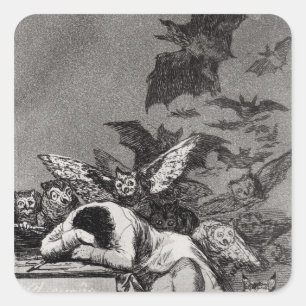 Francisco Jose de Goya y Lucientes der Schlaf Quadratischer Aufkleber