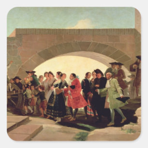 Francisco Jose de Goya y Lucientes Hochzeit, Quadratischer Aufkleber
