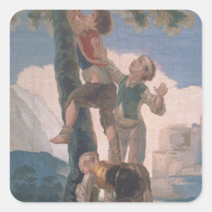 Francisco Jose de Goya y Lucientes   Klettern von  Quadratischer Aufkleber
