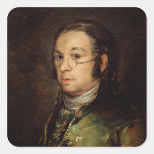 Francisco Jose de Goya y Lucientes   Selbstportrai Quadratischer Aufkleber