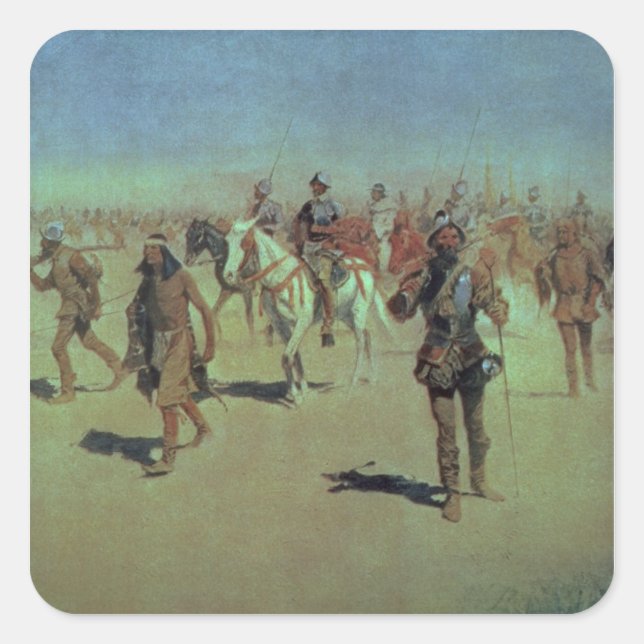 Francisco Vasquez de Coronado Quadratischer Aufkleber (Vorderseite)