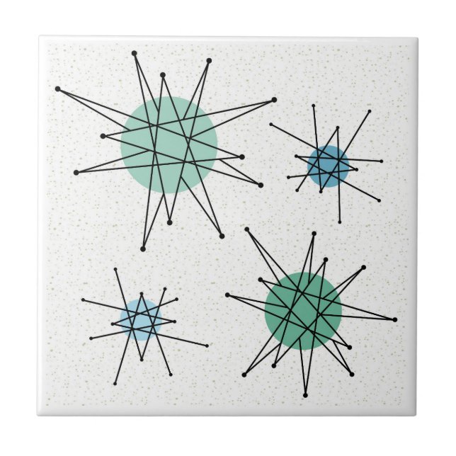 Franciskanische Sternexplosion Mitte des Jahrhunde Fliese (Vorderseite)