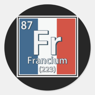 Francium - Frankreich Flaggenstaat Französisch-Wis Runder Aufkleber