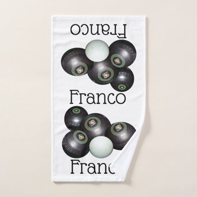 Franco Name with Lawn Bowls Design, Handtuch (Handtuch)