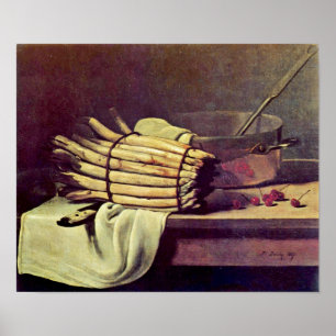 Francois Bonvin - Stillleben mit Spargel Poster