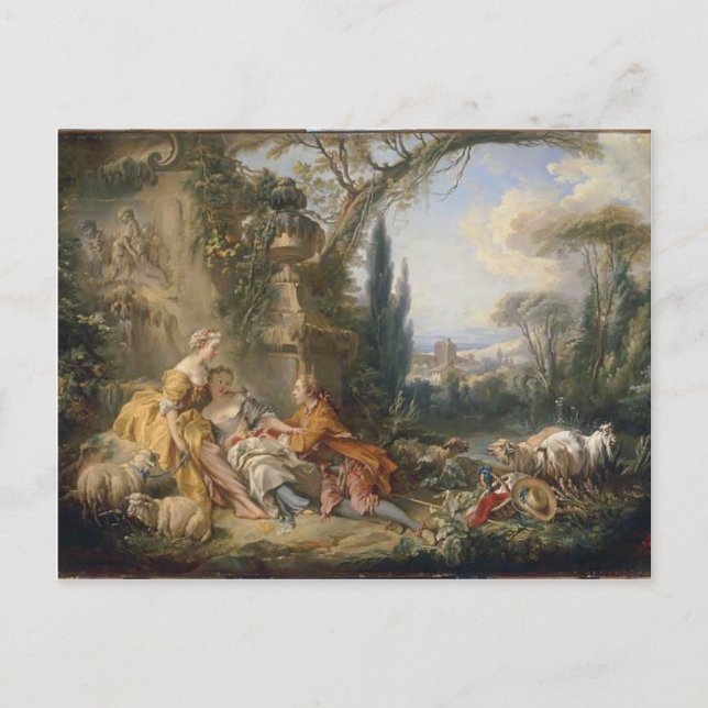 Francois Boucher - Charme des Lebens in einem Land Postkarte (Vorderseite)