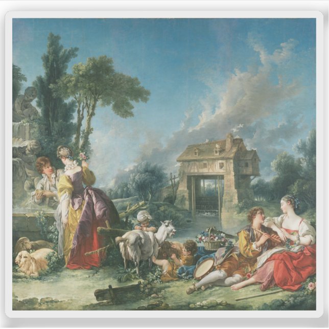 François Boucher - Der Brunnen der Liebe Aufkleber (Vorderseite)