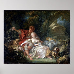 François Boucher Shepherd und Shepherdess Poster
