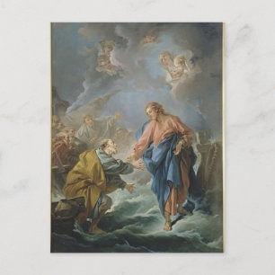 Francois Boucher - St. Peter zu Fuß eingeladen Postkarte