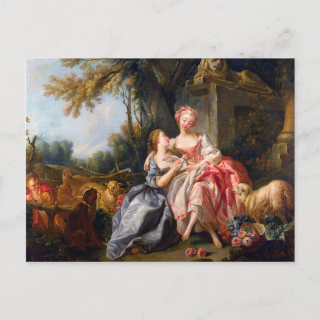 Francois Boucher The Billet Dou Rokoko Ladys art Postkarte (Vorderseite)