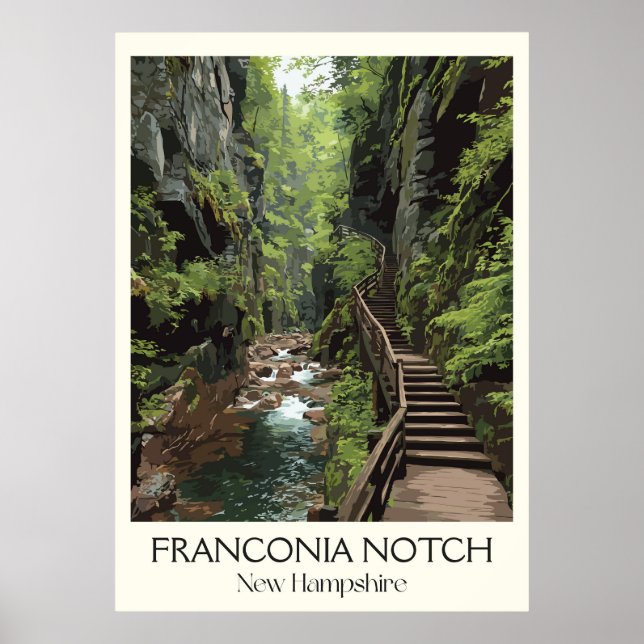 Franconia Notch New Hampshire Gorge Poster (Vorne)