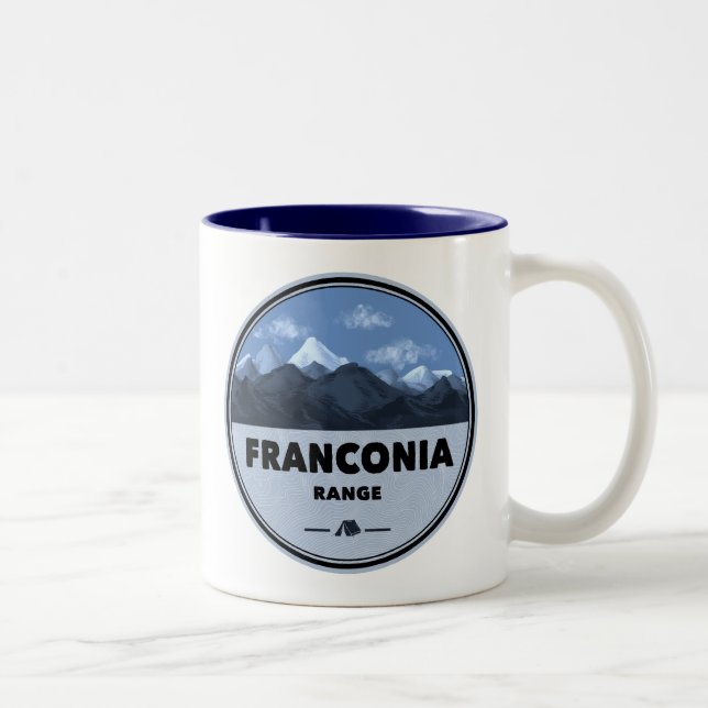 Franconia Range New Hampshire Camping Zweifarbige Tasse (Rechts)