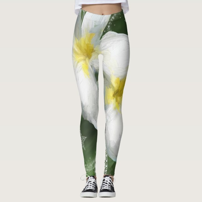 Frangapangie-Leggings in Grün und Weiß Leggings (Vorderseite)
