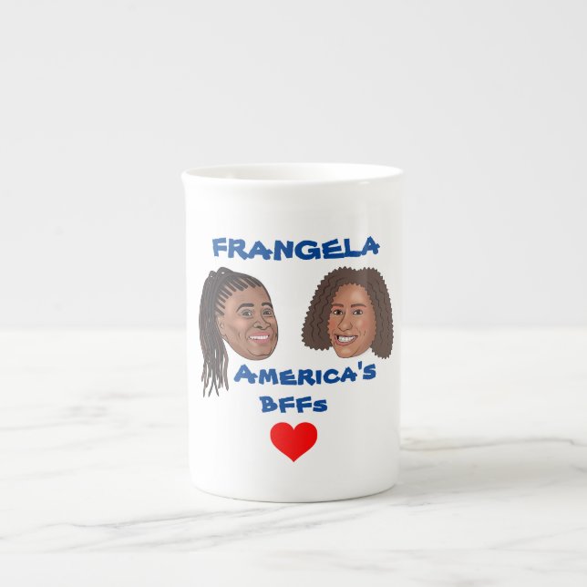Frangela Cartoon Heads Tasse (Vorderseite)