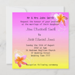 Frangipani Beach Hochzeit individuelle Einladungen