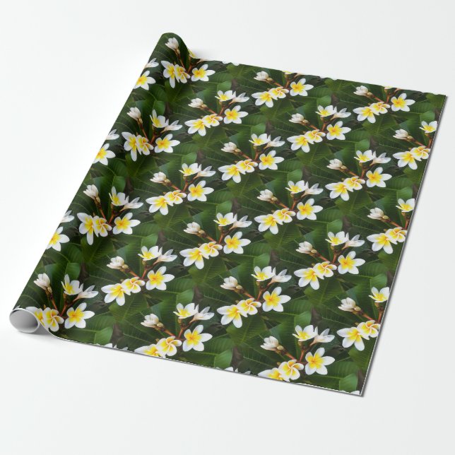Frangipani Blossom Cluster Artistic Style Geschenkpapier (Ungerollt)