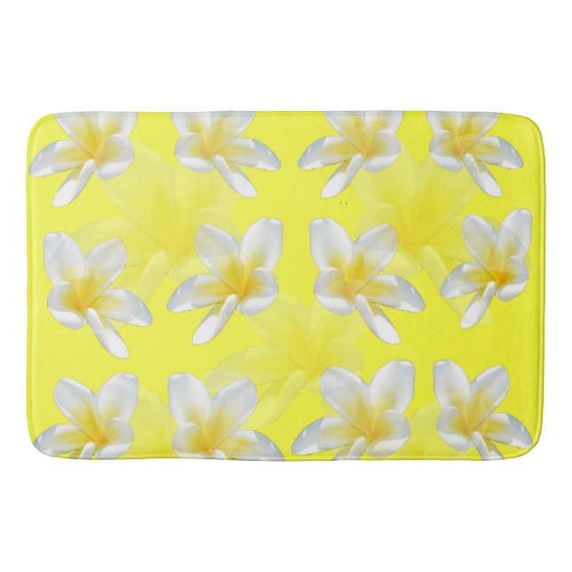 Frangipani Blume Gelb, Memory Foam Bathmat Badematte (Vorderseite)