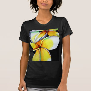 Frangipani Blume ist ein T - Shirt von schwarzen F