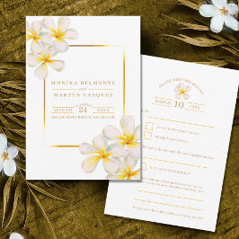 Frangipani-Blume RSVP Karte
