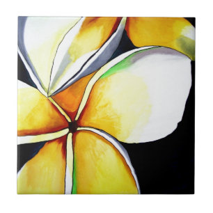 Frangipani-Blumenkunst Fliese