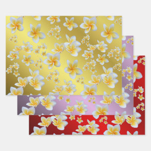 Frangipani, Blütenblätter, Blume, Design, Blüte, K Geschenkpapier Set
