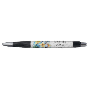 Frangipani Floral Hawaiian Wedding Custom Kugelschreiber