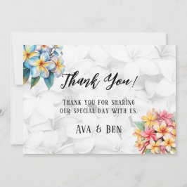 Frangipani Floral Hawaiian Wedding Dankeschön Kart Einladung