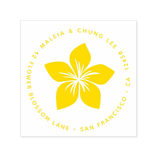 Frangipani oder Plumeria Blossom Hawaii Blume Permastempel (Design)