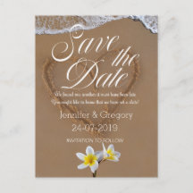 Frangipani /Plumeria Beach Island Save the Date