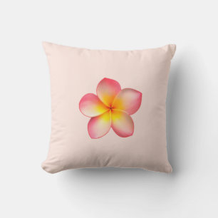Frangipani Plumeria Blume auf der Rose "Light Mist Kissen