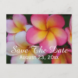 Frangipani Plumeria Blume Save the Date Hochzeit Ankündigungspostkarte