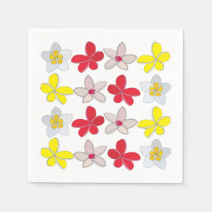 Frangipani Plumeria Farbenfrohe Blume Party Serviette