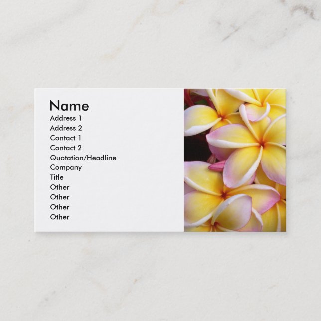 Frangipani - Plumeria Visitenkarte (Vorderseite)