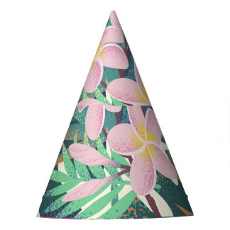 Frangipani Tropical: Rosa-Weiß Vintag. Partyhütchen